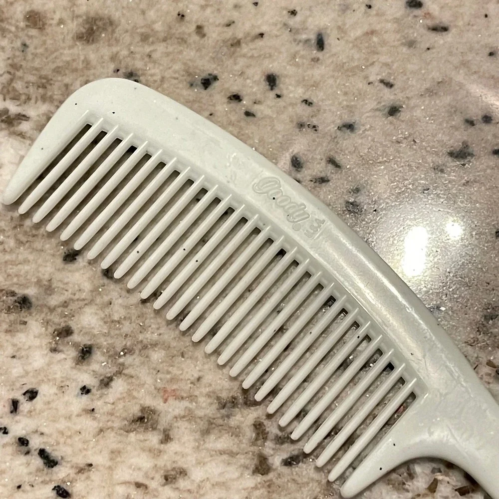 Vtg Goody Unbreakable Super Comb white Made in‎ USA 80s Comb purse pocket